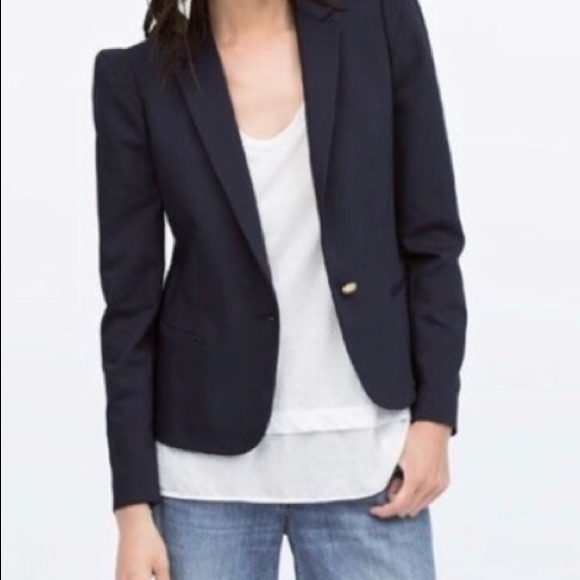 zara navy blazer